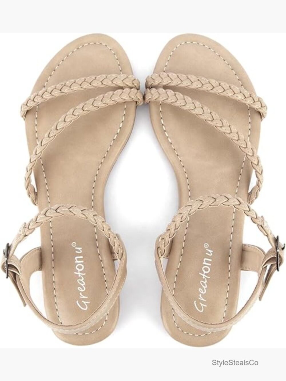 Gladiator Flat Sandals Slip On Summer Open Toe Braided Slingback Shoes